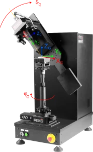 Image of the RiGO801-LED Goniophotometer with coordinate system