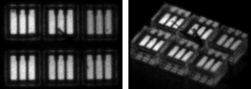 LED 1 – Ray tracing results on the x/y plane and a perspective view